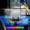 Smart Clamping Car Phone Mount with RGB Light & 360° Rotation