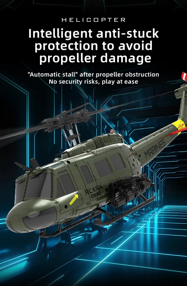 RC ERA C032 (UH-1) 6-Channel Stunt Helicopter – Aileron-Free Reverse Flight Electric Remote-Controlled Model