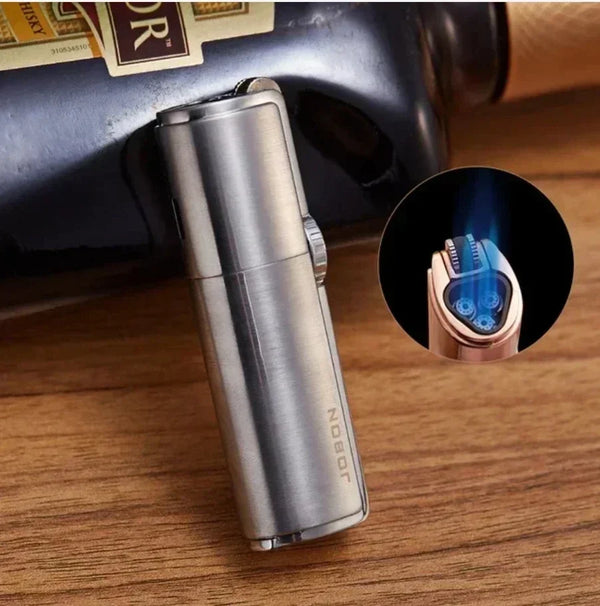 JOBON 4-Torch Jet Windproof Inflatable Lighter – Metal Flint Grinding Wheel Gas Lighter