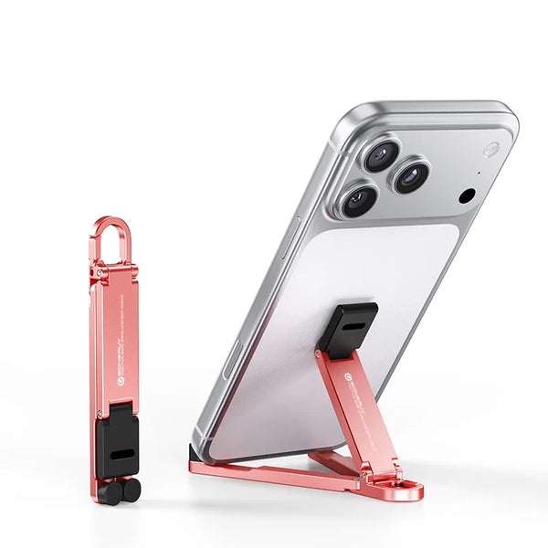 Desktop Aluminum Alloy Folding Phone Holder – Portable Keychain Universal Smartphone Stand