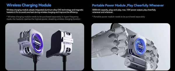 30W Magnetic Liquid Cooling Fan with RGB Lighting & AI Temperature Control for Mobile Phones and Tablets