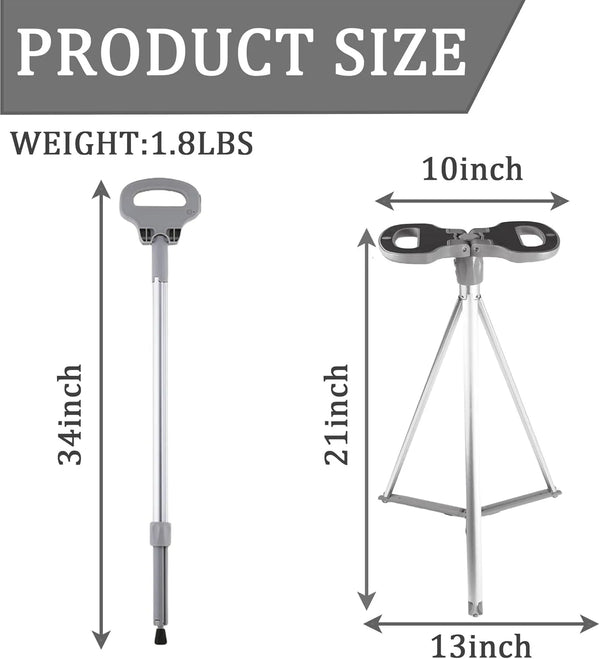 Folding Stool Cane – 2-in-1 Walking Stick & Portable Seat for Seniors
