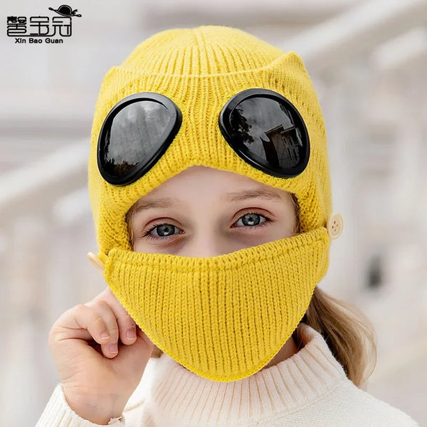 Windproof Warm Mask with Integrated Ear Protection & Glasses Cover for Children and Adults