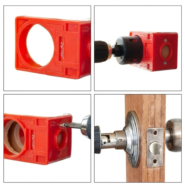 Spherical Door Lock Hole Saw Set with Adjustable Alignment Guide