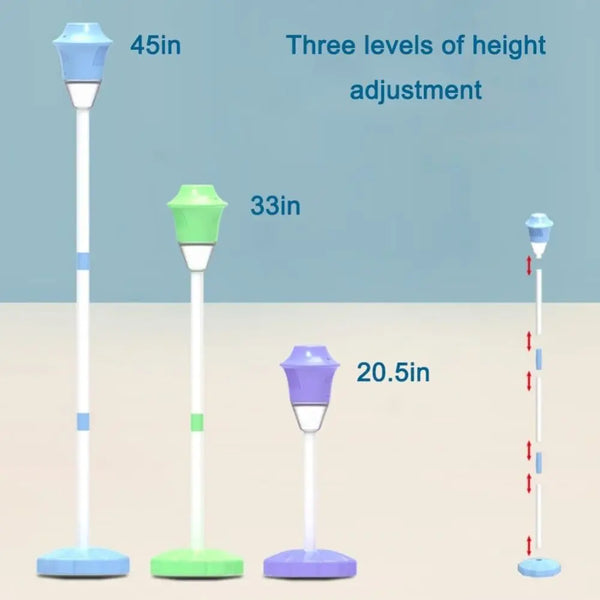 Rechargeable Bubble Maker Lamp – Automatic Bubble Torch with Stand, Lights & Music