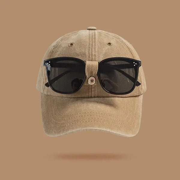 Trendy Backwards Baseball Cap with Built-in Sunglasses – Unisex Style
