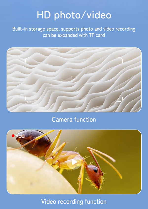 Rechargeable Mini Pocket Digital Microscope with 2.0" Screen - 1000X