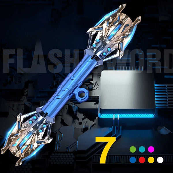 Premium Rotating Seven-Colour Light Sword — Scalable Cosplay Lightsaber Toy for Kids & Adults