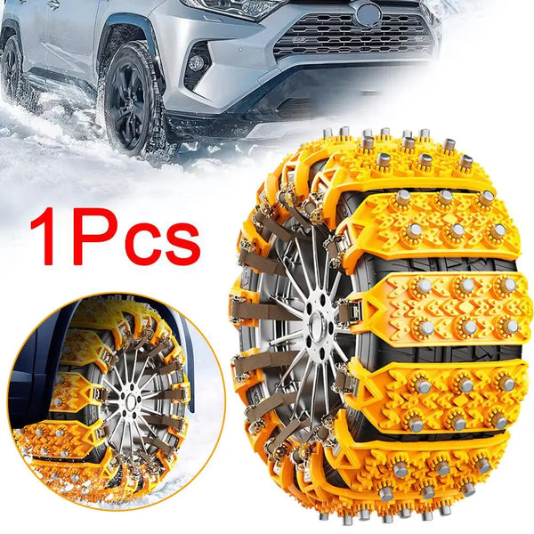 Heavy-Duty Rubber Anti-Skid Car Tire Chain — Universal TPU Snow & Mud Traction Aid (Single Piece)