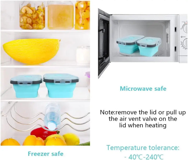 Collapsible Silicone Food Storage Containers