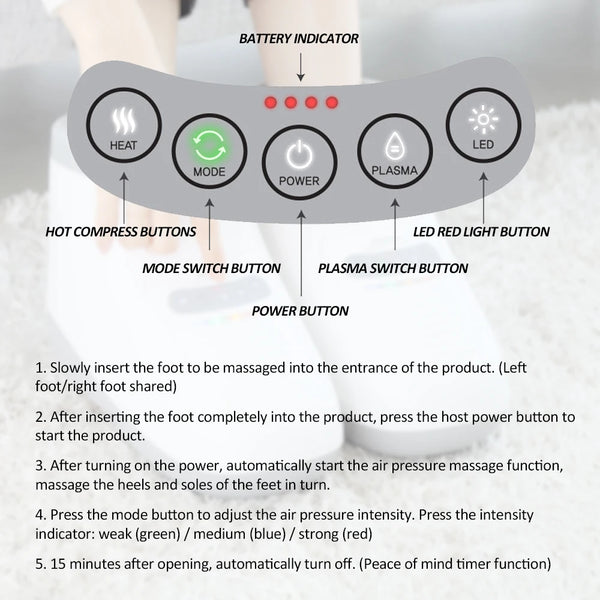 Smart Electric Heat & Air Pressure Foot Massage Shoes