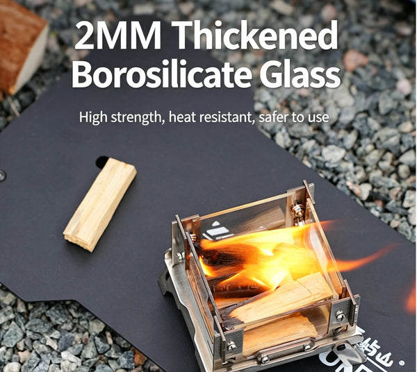 Mini Foldable Camping Fire Pit – Stainless Steel Portable Tabletop Fire Viewing Stove