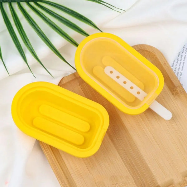 Stackable Silicone Popsicle Mould with Lid & Sticks – Reusable Ice Maker