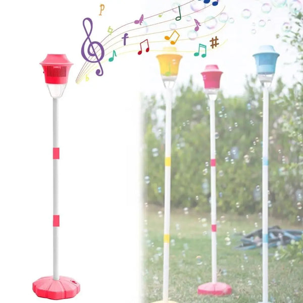 Rechargeable Bubble Maker Lamp – Automatic Bubble Torch with Stand, Lights & Music