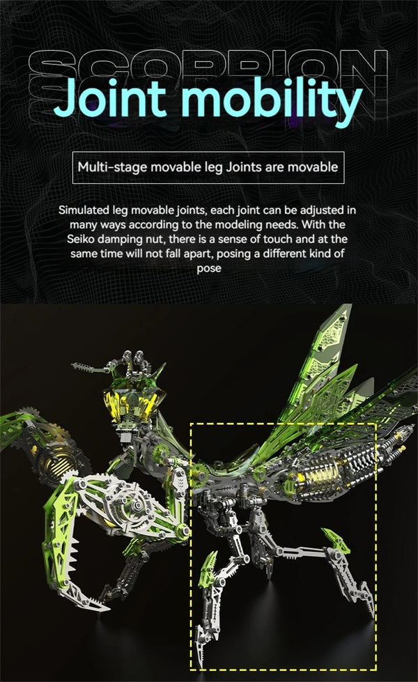 DIY Assembly 3D Metal Mechanical Model Kit – Scorpion, Cheetah, Wasp, Falcon, Pterosaur & Phoenix