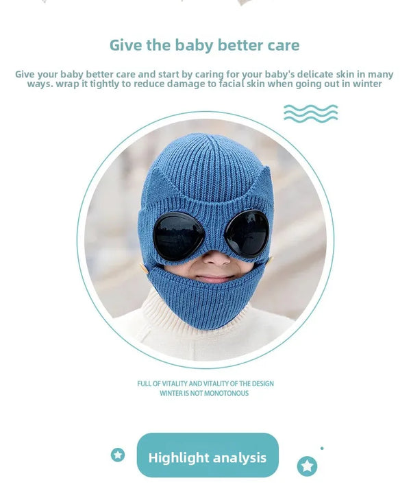 Windproof Warm Mask with Integrated Ear Protection & Glasses Cover for Children and Adults