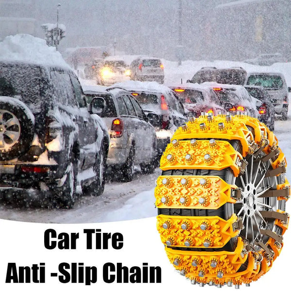 Heavy-Duty Rubber Anti-Skid Car Tire Chain — Universal TPU Snow & Mud Traction Aid (Single Piece)