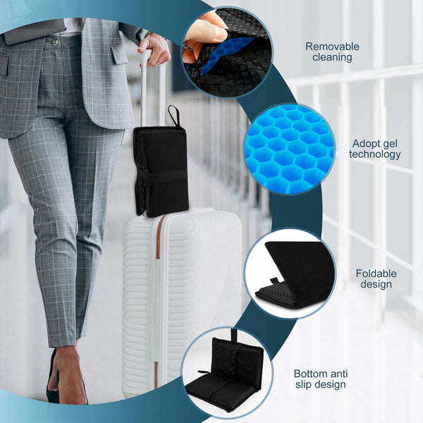 Foldable 3D Honeycomb Gel Seat Cushion – Cooling Portable Chair Pad