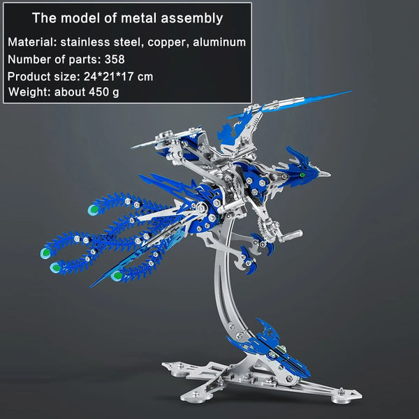 DIY Assembly 3D Metal Mechanical Model Kit – Scorpion, Cheetah, Wasp, Falcon, Pterosaur & Phoenix
