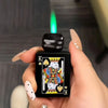 Rotating Dice Playing Cards Windproof Green Flame Gas Lighter – Novelty Collectible Pocket Lighter