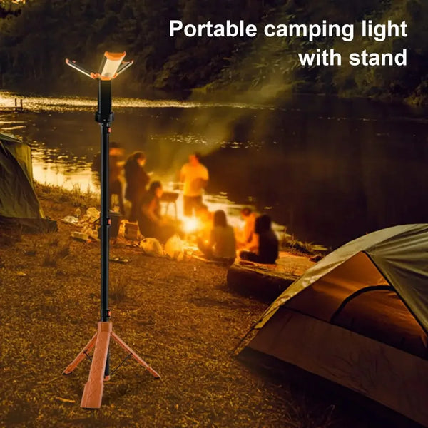 LED Work Light with Tripod Stand – Rechargeable Waterproof Camping Lantern with 4 Modes & Power Bank Function