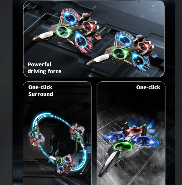 2.4G Remote Control Stunt Aircraft with LED Lighting, Gyro & 360° Rolls