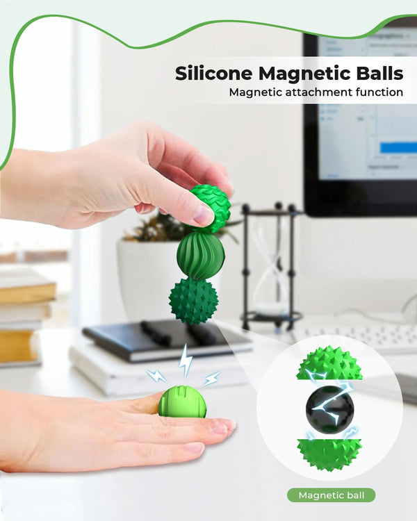 Silicone Magnetic Sensory Balls – Silent Stress Relief Fidget Desk Toys
