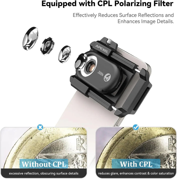 3-in-1 Smartphone Microscope Lens with LED Light – 100X / 150X / 200X Magnification for Android & iPhone