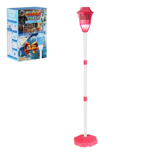 Rechargeable Bubble Maker Lamp – Automatic Bubble Torch with Stand, Lights & Music
