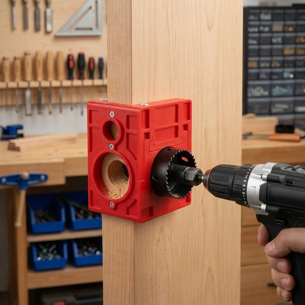 Spherical Door Lock Hole Saw Set with Adjustable Alignment Guide