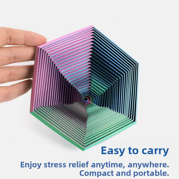 3D Printed Hexagonal Spiral Tower – Magic Illusion Stereoscopic Rotation Stress Relief Toy