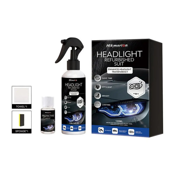 Car Headlight Restoration Kit – Lens Cleaner, Polisher & UV Protection Solution