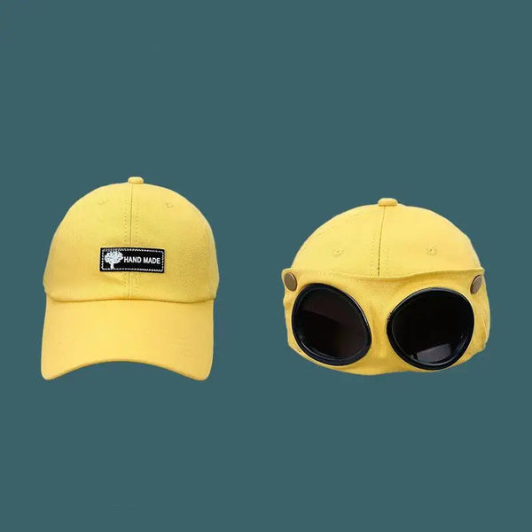 Trendy Backwards Baseball Cap with Built-in Sunglasses – Unisex Style