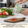 4-in-1 Wireless Electric Vegetable Cutter with Garlic Masher & Meat Grinder