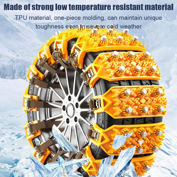 Heavy-Duty Rubber Anti-Skid Car Tire Chain — Universal TPU Snow & Mud Traction Aid (Single Piece)