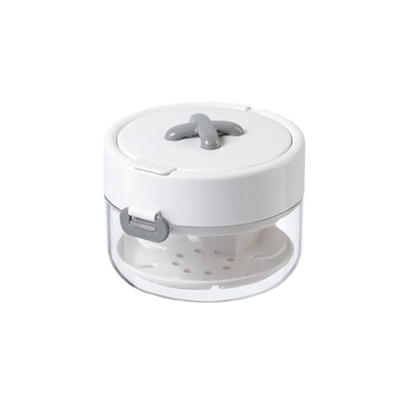 Drainable Denture Storage Case with Mirror & Layered Organizer Box