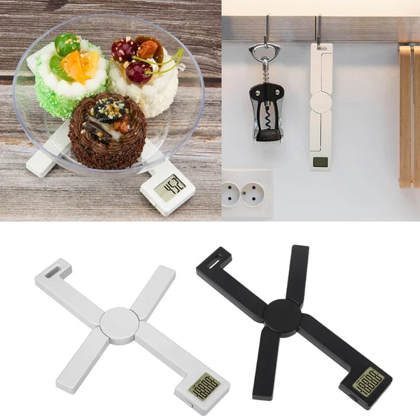 Compact Folding Digital Kitchen Scale, Accurate Foldable Portable Scale Easy to Read LCD Display
