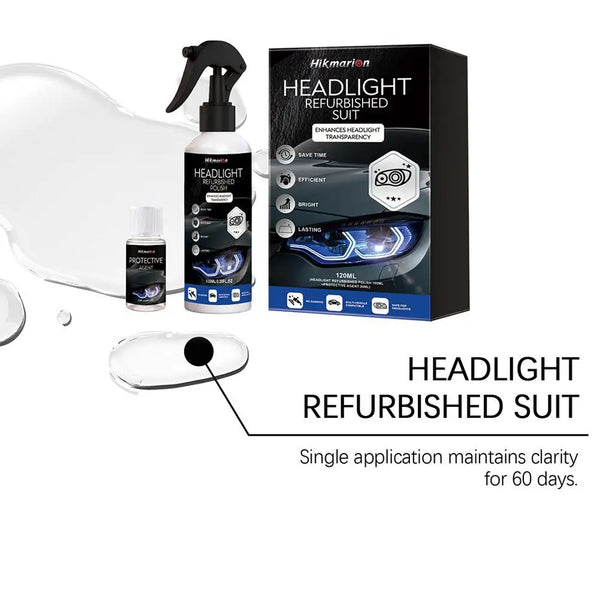 Car Headlight Restoration Kit – Lens Cleaner, Polisher & UV Protection Solution
