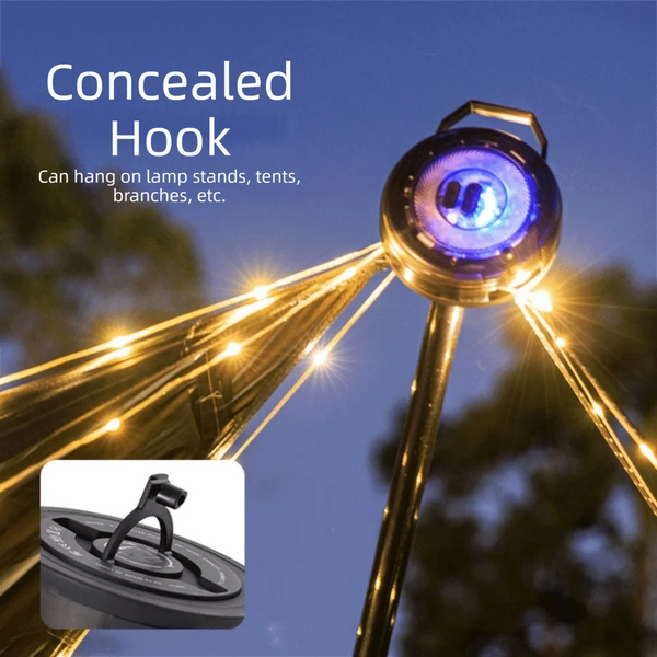 LED Tent Light Strip – Hand Crank Portable Canopy Light with 10M Storage Reel