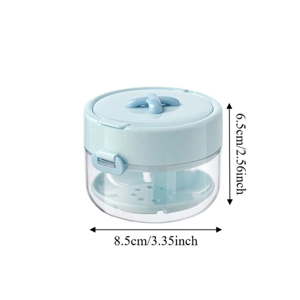 Drainable Denture Storage Case with Mirror & Layered Organizer Box
