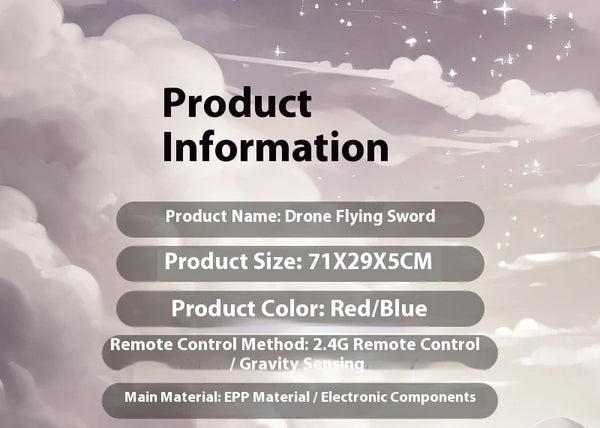 Hand-Gesture Controlled Flying Sword Toy Drone – Sword-Shaped RC Airplane with 360° Flip