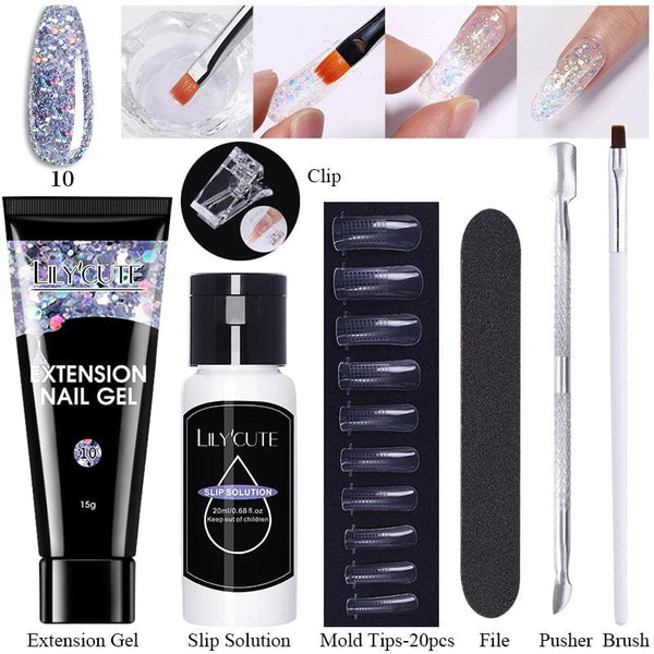 SearchFindOrder 025 Blossom Gel French Elegance Nail Kit 15ml Quick Extension Gel Set Soak Off Formula for DIY Manicures and Nail Art Perfection