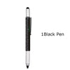 SearchFindOrder 1 Black Pen Multifunctional 6-in-1 Precision Pen Screwdriver Ruler Caliper Touchscreen Stylus Level and Ballpoint Pen