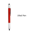 SearchFindOrder 1 Red Pen Multifunctional 6-in-1 Precision Pen Screwdriver Ruler Caliper Touchscreen Stylus Level and Ballpoint Pen