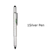 SearchFindOrder 1 Silver Pen Multifunctional 6-in-1 Precision Pen Screwdriver Ruler Caliper Touchscreen Stylus Level and Ballpoint Pen