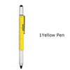 SearchFindOrder 1 Yellow Pen Multifunctional 6-in-1 Precision Pen Screwdriver Ruler Caliper Touchscreen Stylus Level and Ballpoint Pen