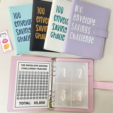 SearchFindOrder 100 Envelope Savings Challenge Book Set with Binder