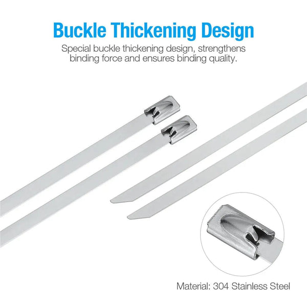 SearchFindOrder 100Pcs Stainless Steel Zip Ties