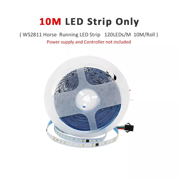 SearchFindOrder 10M LED Strip Only / Cold White Dynamic Flow Wireless LED Strip Kit 10M/15M 24V DC, WS2811 2835SMD, 120Leds/M, IP30