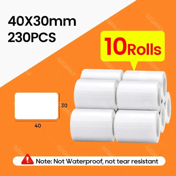 SearchFindOrder 10Rolls 40x30mm Pocket Printer Pro Red Bluetooth Label Maker Extra Paper